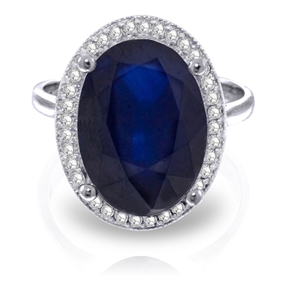Galaxy Gold Products Jewelry - 14K. GOLD RING WITH NATURAL DIAMONDS & SAPPHIRE